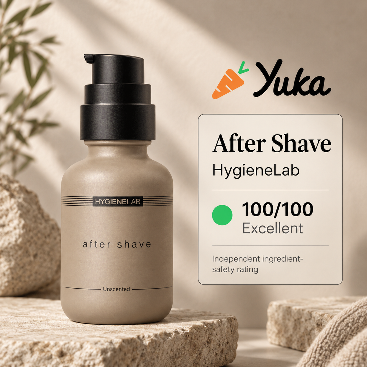 HygieneLab After Shave Yuka 100 out of 100 rating