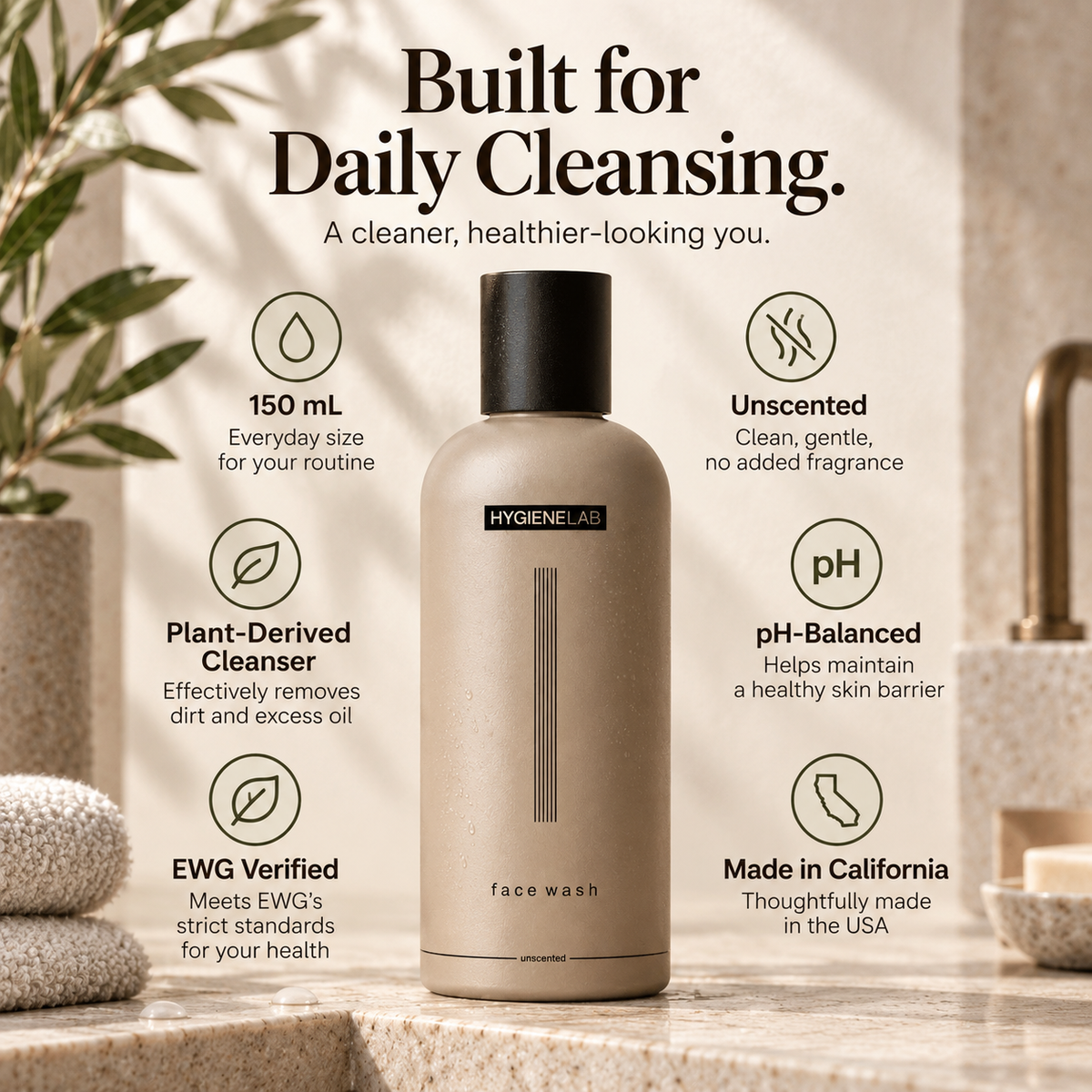 HygieneLab Face Wash daily cleansing product features