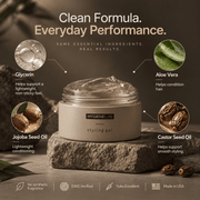 HygieneLab Styling Gel glycerin aloe vera jojoba and castor oil ingredients