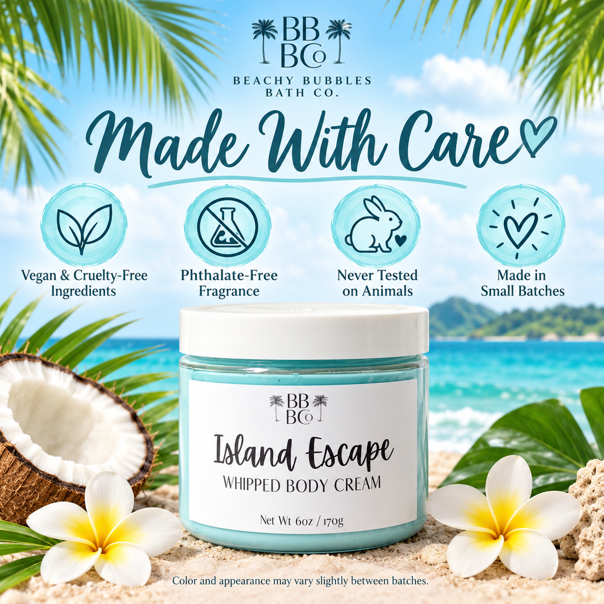 Island Escape vegan cruelty-free phthalate-free small batch product standards