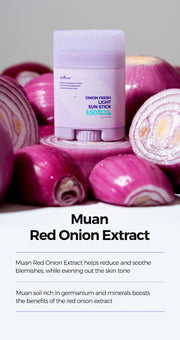 Isntree Onion Fresh Light Sun Stick SPF50+ PA++++ 22g - Muan red onion origin