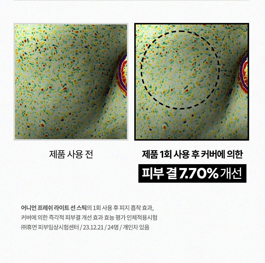 Isntree Onion Fresh Light Sun Stick SPF50+ PA++++ 22g - skin texture study with conditions