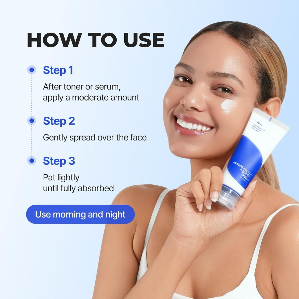 Isntree Hyaluronic Acid Aqua Gel Cream 100mL: how to use