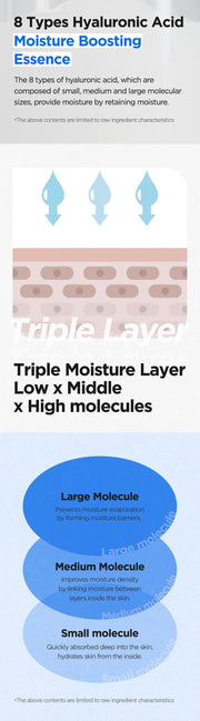 Isntree Hyaluronic Acid Water Essence 50mL: hyaluronic acid molecular sizes