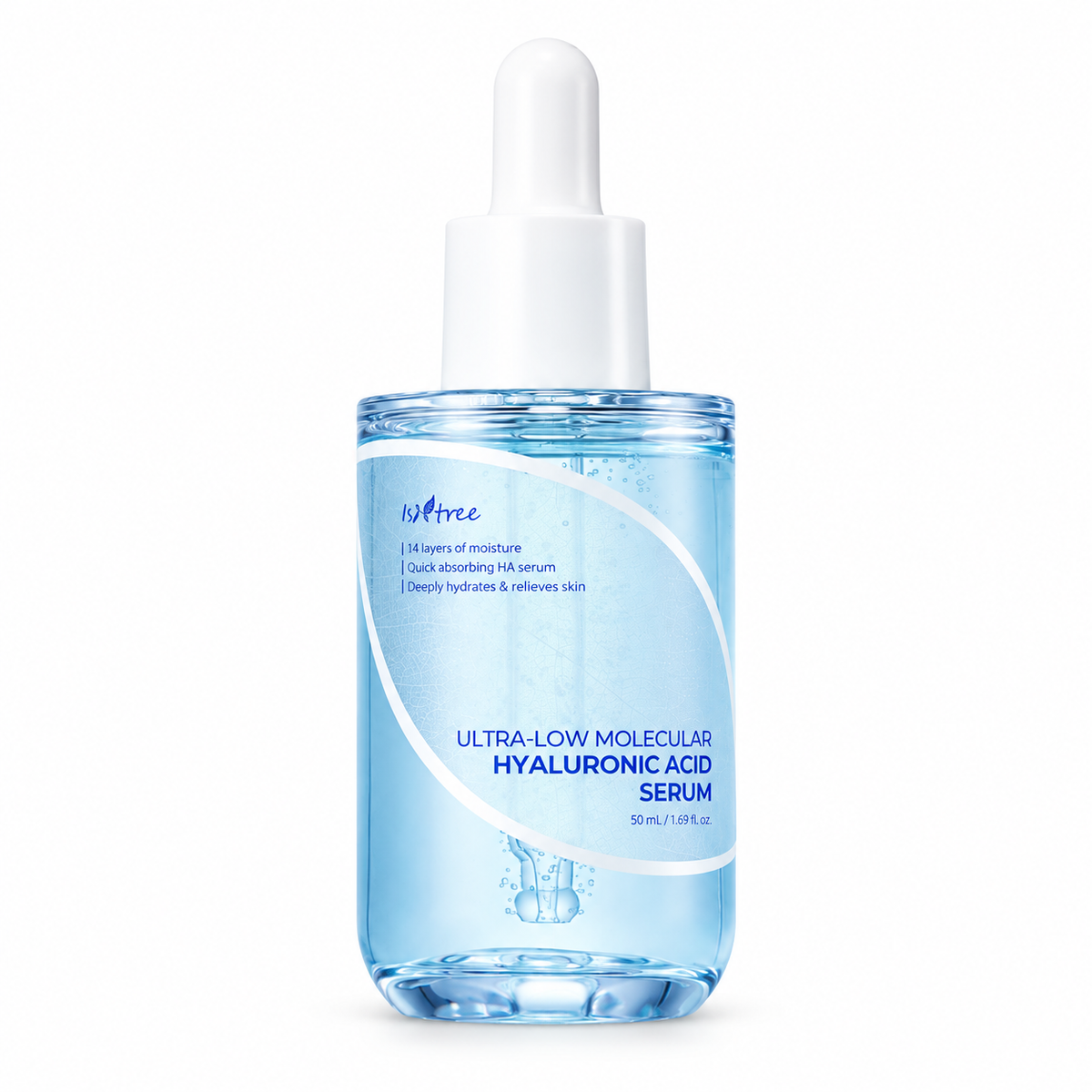 Isntree Ultra-Low Molecular Hyaluronic Acid Serum 50mL on a white background