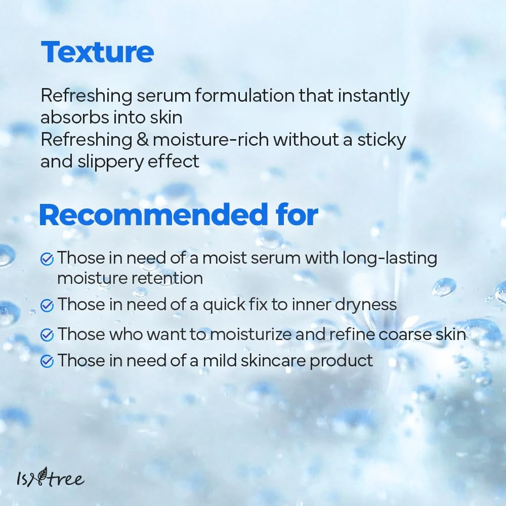 Isntree Ultra-Low Molecular Hyaluronic Acid Serum 50mL: serum texture and skin type
