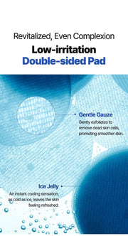 Isntree Ultra-Low Molecular Hyaluronic Acid Zinc Cooling Pad 60 Pads: double sided gauze and jelly pad