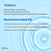 Isntree Ultra-Low Molecular Hyaluronic Acid Toner 300mL: lightweight toner texture