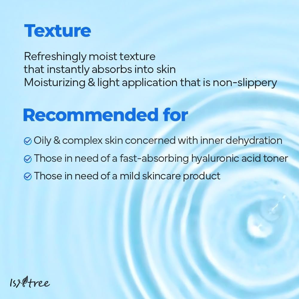 Isntree Ultra-Low Molecular Hyaluronic Acid Toner 300mL: lightweight toner texture