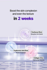 Isntree Onion Newpair Booster Shot 2000 50mL: Panthenol, hyaluronic acid and collagen booster diagram