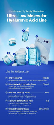 Isntree Ultra-Low Molecular Hyaluronic Acid Zinc Aqua Cream 80mL: complementary hydration line