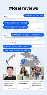 Isntree Hyaluronic Acid Watery Sun Gel SPF50+ PA++++ 50mL - manufacturer reviewer context
