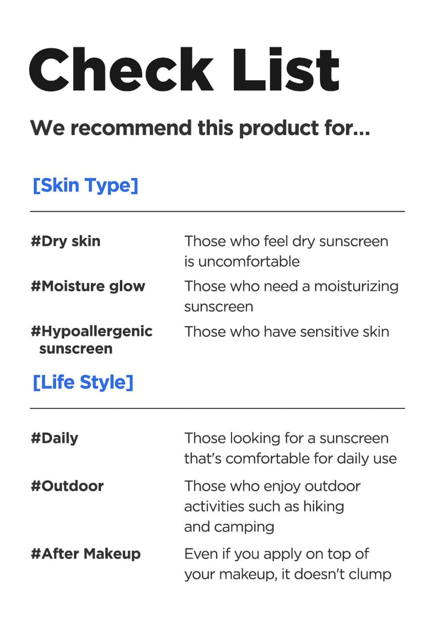 Isntree Hyaluronic Acid Watery Sun Gel SPF50+ PA++++ 50mL - skin suitability checklist