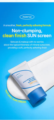 Isntree Hyaluronic Acid Natural Sun Cream SPF50+ PA++++ 50mL - lightweight clean finish