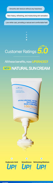 Isntree Hyaluronic Acid Natural Sun Cream SPF50+ PA++++ 50mL - renewal background and customer context