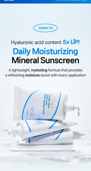 Isntree Hyaluronic Acid Natural Sun Cream SPF50+ PA++++ 50mL - renewed hyaluronic acid content