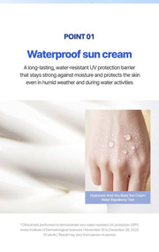 Isntree Hyaluronic Acid Airy Body Sun Cream SPF50+ PA++++ 150mL - water resistance study