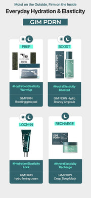 Isntree GIM PDRN routine: Glow Pad, Hydro Bouncy Ampoule, Hydro Firming Cream and Deep Sleep Mask