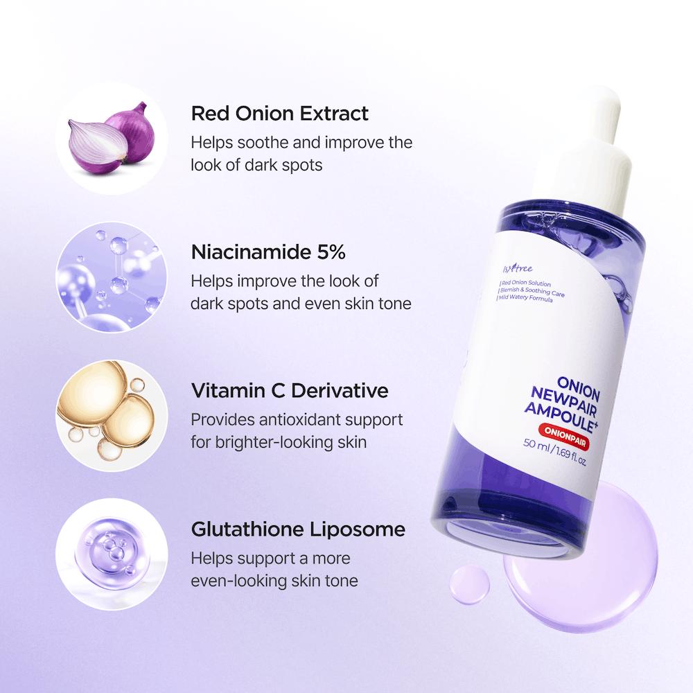 Isntree Onion Newpair Ampoule Plus 50mL: Five percent niacinamide and brightening ingredient blend