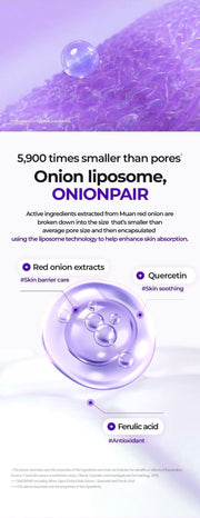 Isntree Onion Newpair Ampoule Plus: ONIONPAIR liposome ingredient diagram with source and ingredient-only qualifiers
