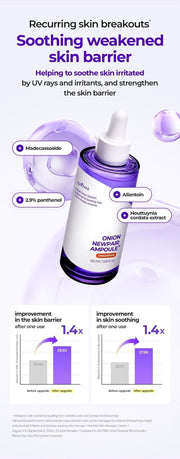 Isntree Onion Newpair Ampoule Plus: Soothing ingredients and formula comparison with full study details