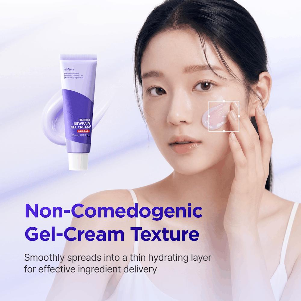 Isntree Onion Newpair Gel Cream Plus 50mL: Non-comedogenic gel-cream texture