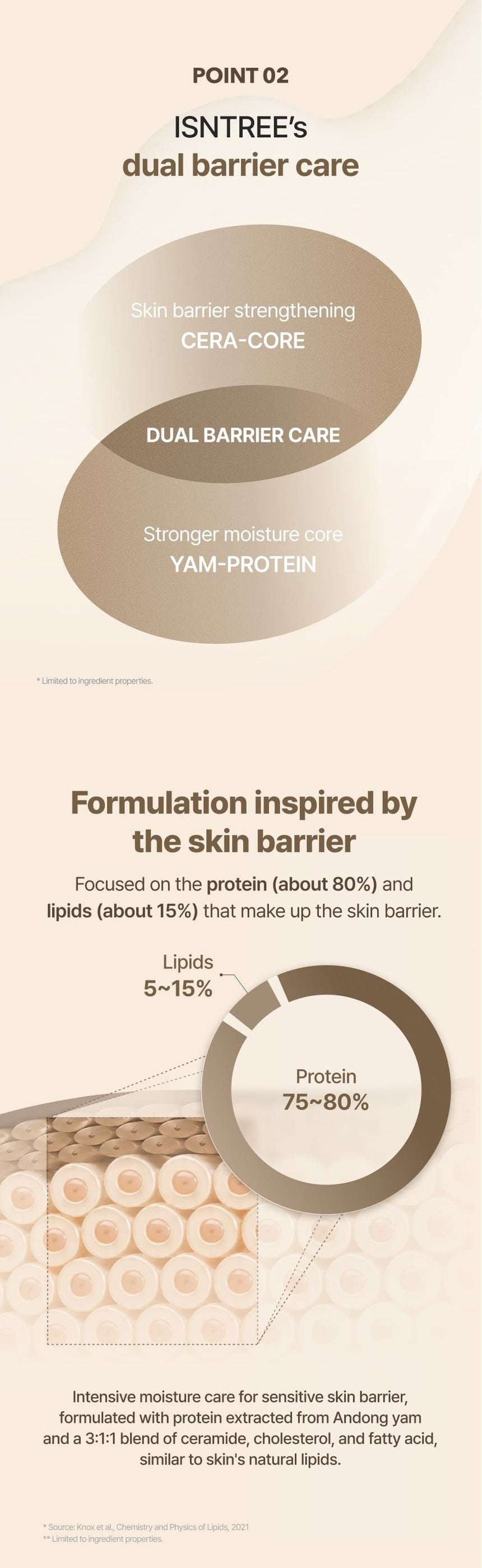 Isntree Yam Root Vegan Barrier Milky Toner 200mL – Dual barrier protein and lipid diagram