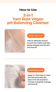 Isntree Yam Root Vegan pH-Balancing Cleanser 120mL – Daily cleanser and cleansing pack directions