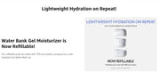 LANEIGE Water Bank Blue Hyaluronic Gel Cream refill pod uses 70 percent less plastic compared with a new standard jar