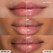 LANEIGE Lip Glowy Balm Blueberry before and after