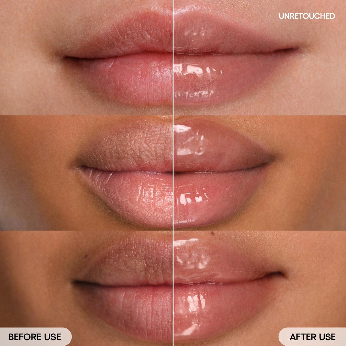 LANEIGE Lip Glowy Balm Mango before and after