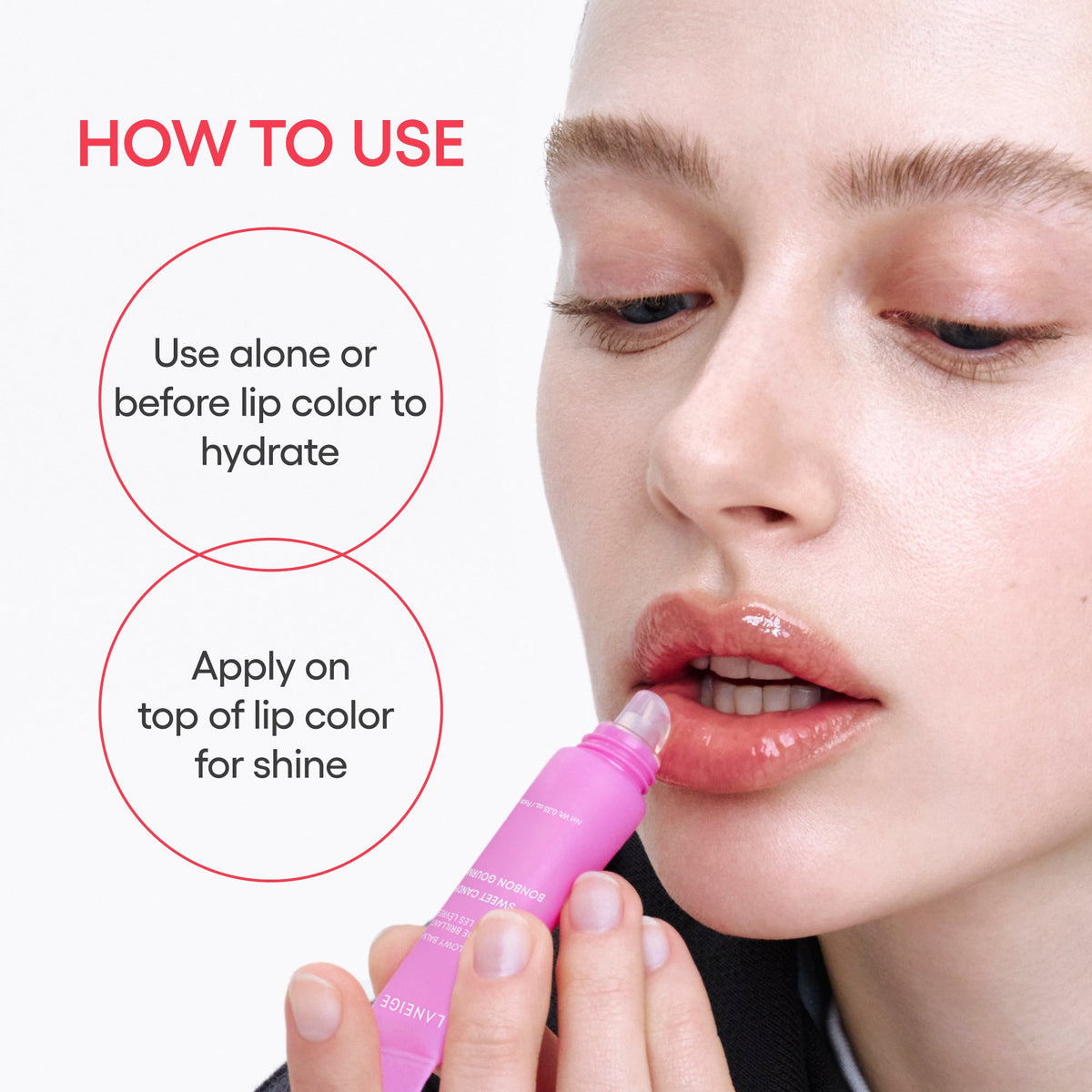 LANEIGE Lip Glowy Balm application guide