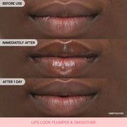 LANEIGE Bouncy & Firm Lip Treatment before and after on lips