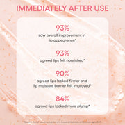 LANEIGE Bouncy & Firm Lip Treatment immediate consumer results with study footnote