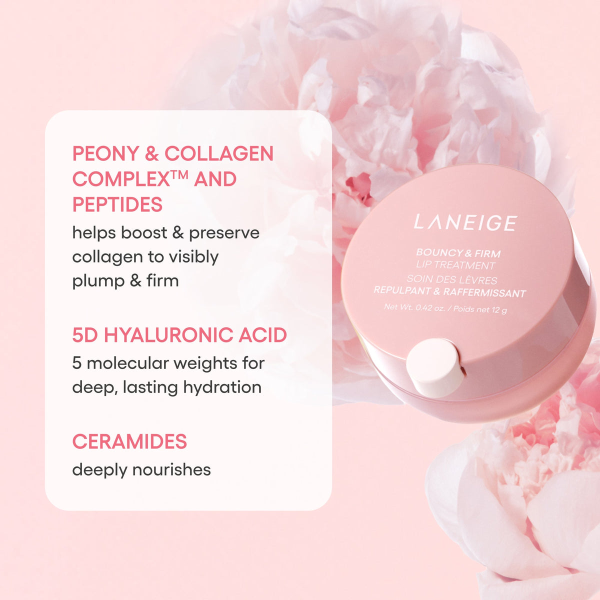 LANEIGE Bouncy & Firm Lip Treatment key ingredients