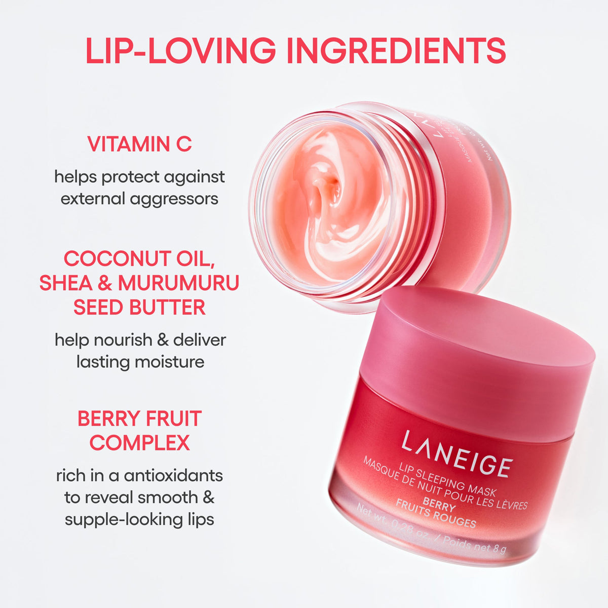 LANEIGE Lip Sleeping Mask nourishing ingredients