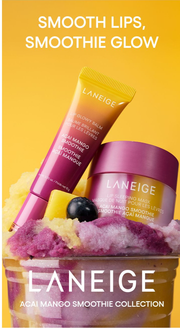 LANEIGE Lip Glowy Balm Acai Mango Smoothie: SMOOTH LIPS, SMOOTHIE GLOW ACAI MANGO SMOOTHIE COLLECTION