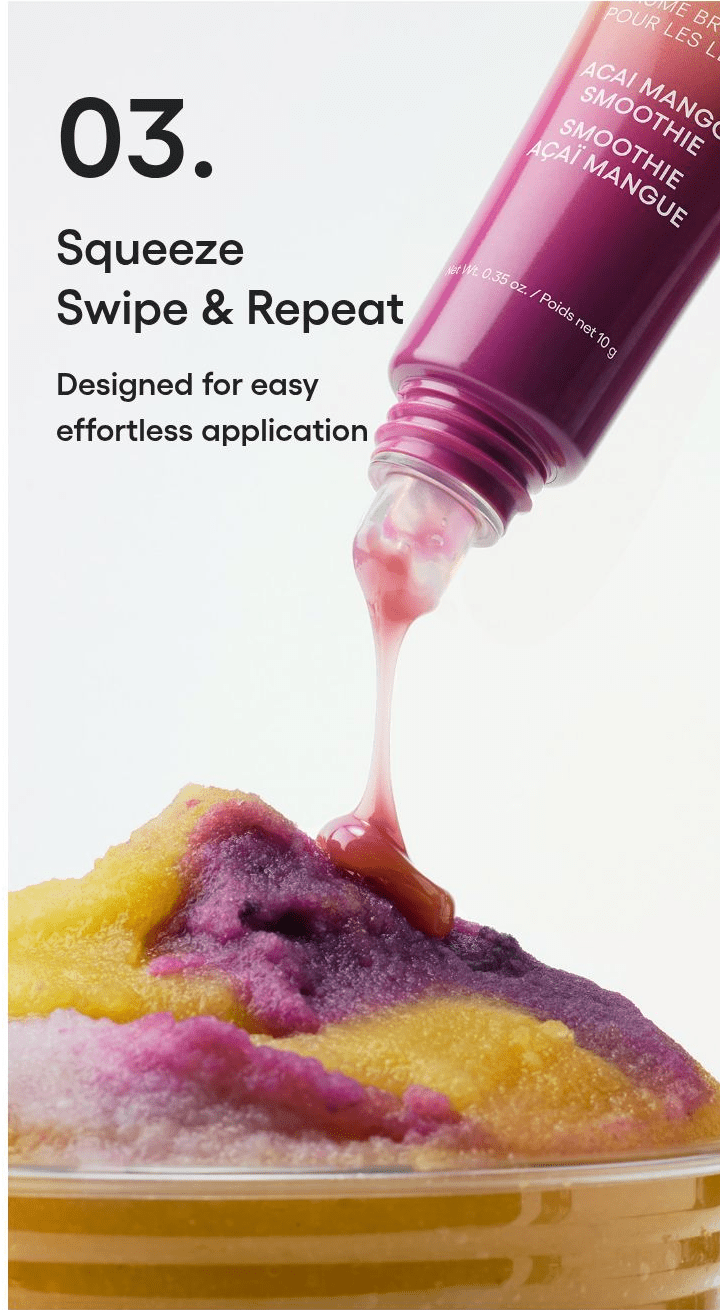 LANEIGE Lip Glowy Balm Acai Mango Smoothie: 03. Squeeze Swipe & Repeat Designed for easy effortless application