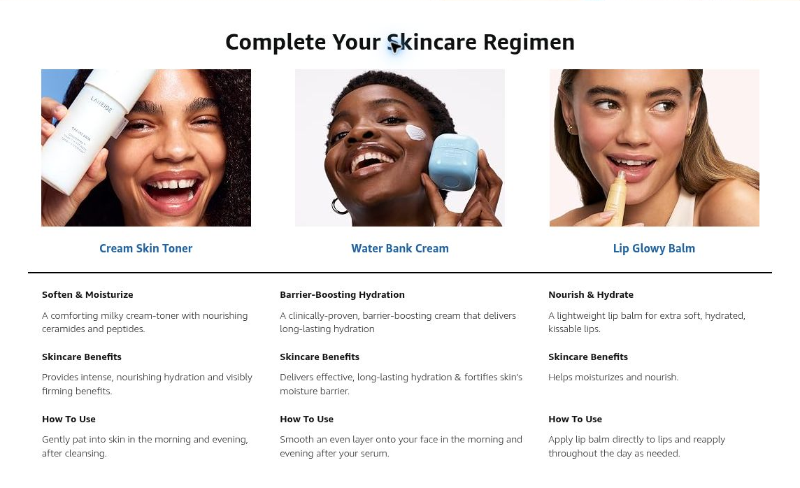 LANEIGE daytime lip-care routine with Lip Glowy Balm, Cream Skin and Water Bank