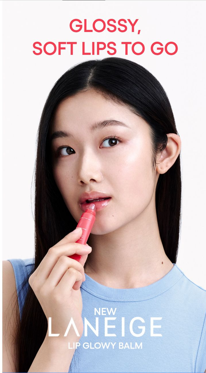 LANEIGE Lip Glowy Balm family: GLOSSY, SOFT LIPS TO GO NEW LIP GLOWY BALM