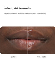 LANEIGE Bouncy and Firm Lip Treatment illustrative immediate before-and-after, with disclosure