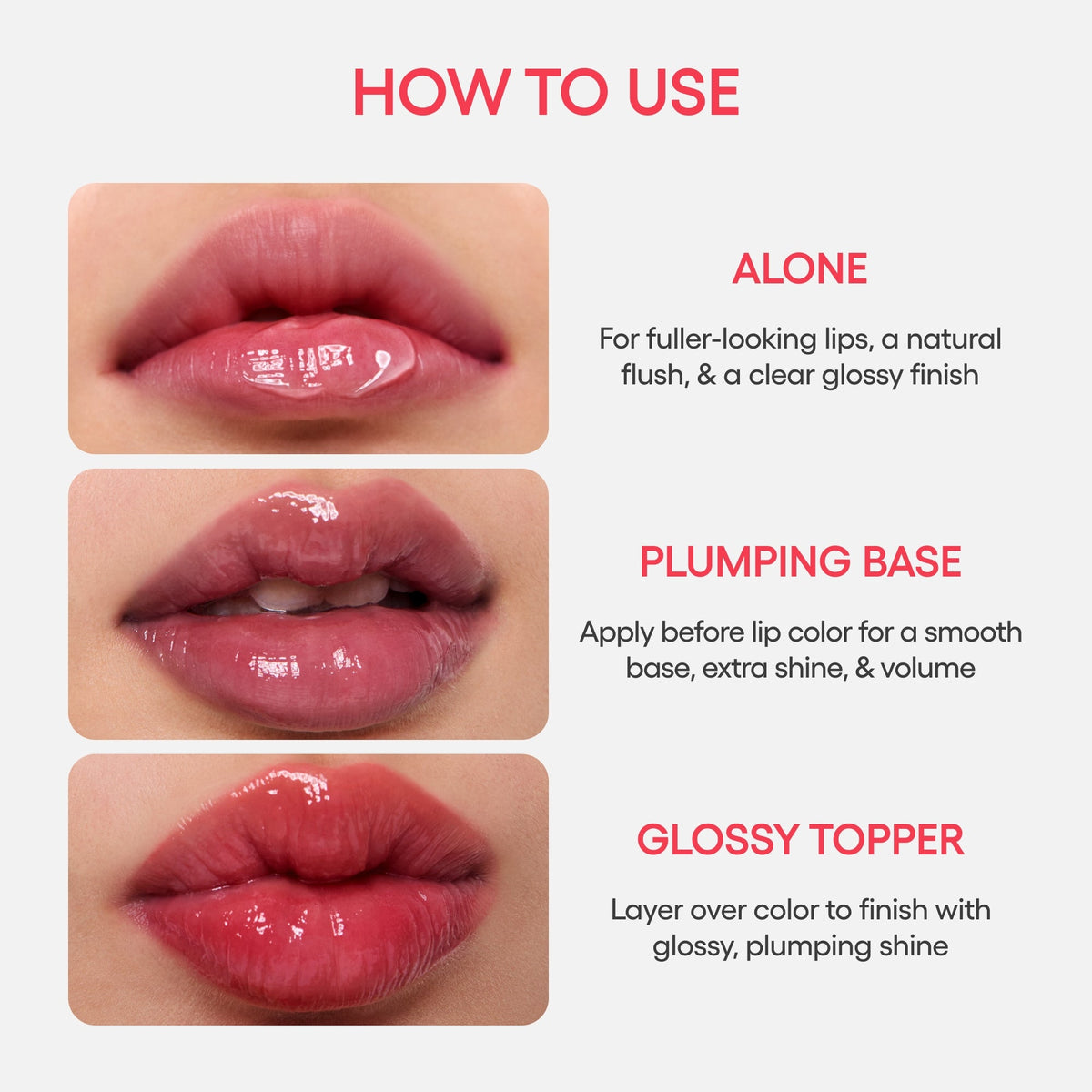 LANEIGE Flush Pop Lip Plumper three ways to use