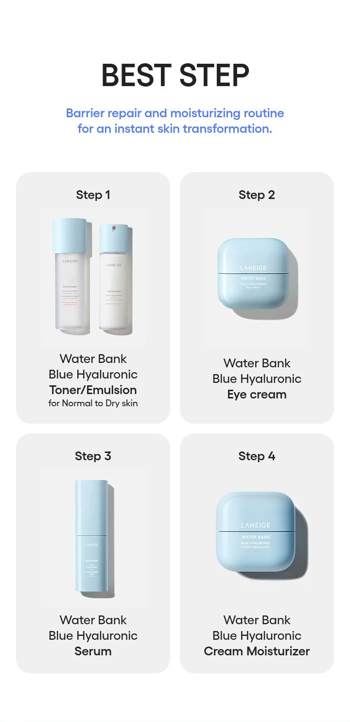 LANEIGE Water Bank Blue Hyaluronic Eye Cream - four step routine