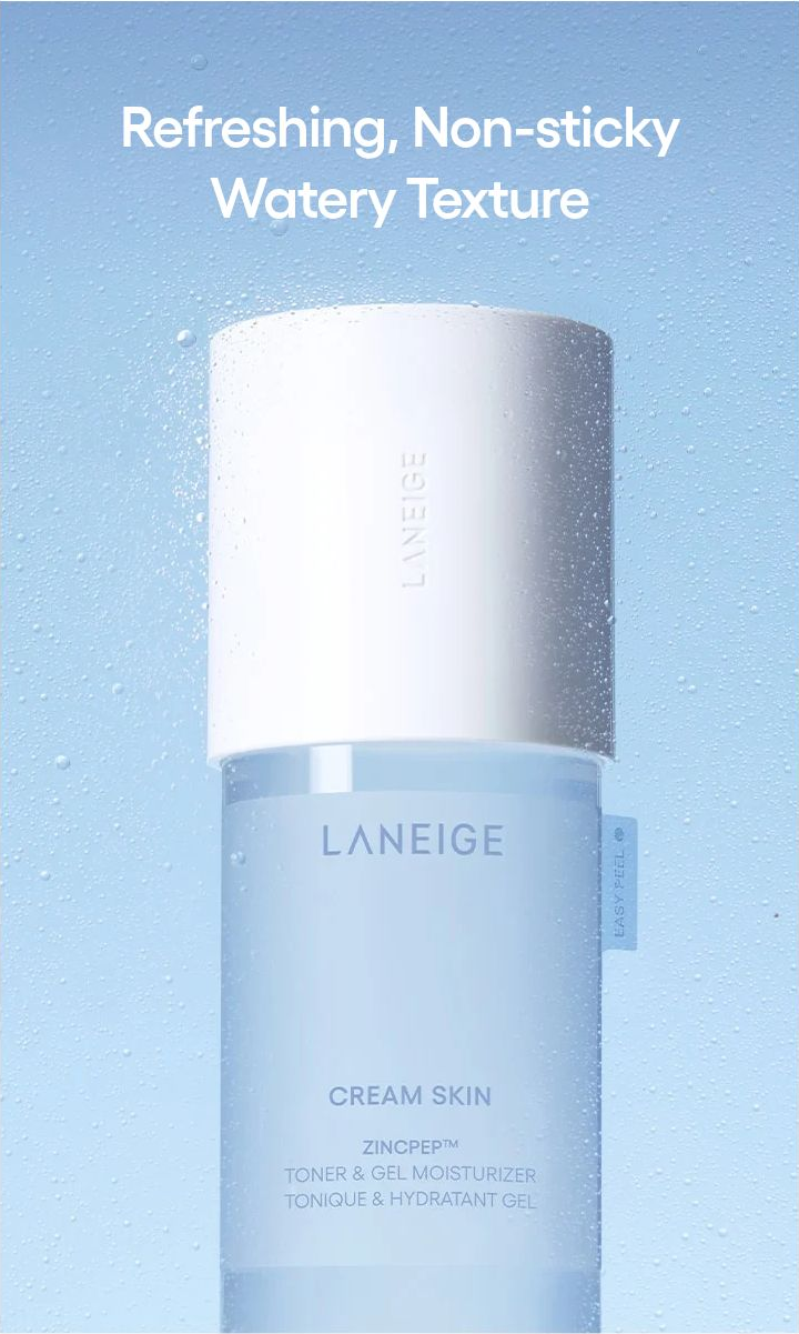 LANEIGE Cream Skin Zincpep Toner Gel Moisturizer - watery texture