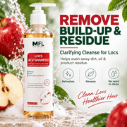 Made For Locs ACV Shampoo build-up and residue removal infographic