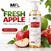 Made For Locs ACV Shampoo fresh apple scent 8.8 fl oz infographic