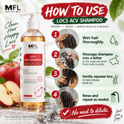 Made For Locs ACV Shampoo how to use infographic