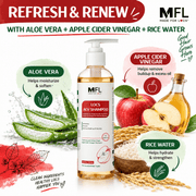 Made For Locs ACV Shampoo aloe vera apple cider vinegar rice water infographic