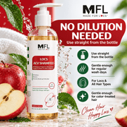 Made For Locs ACV Shampoo no dilution needed infographic