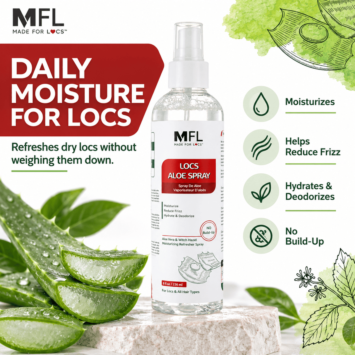 Made For Locs Aloe Spray daily moisture benefits